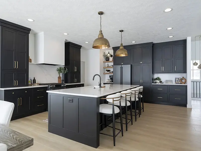 black and white kitchen cabinets​