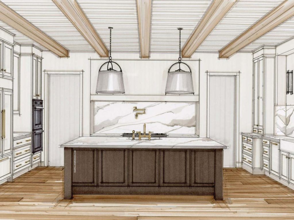 oak kitchen cabinets 3d design