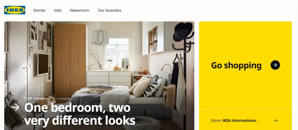 Website interface of IKEA- One of the most popular furniture brands in the World