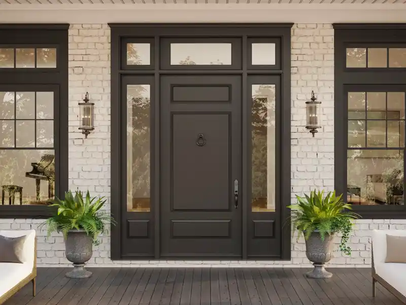 black front door