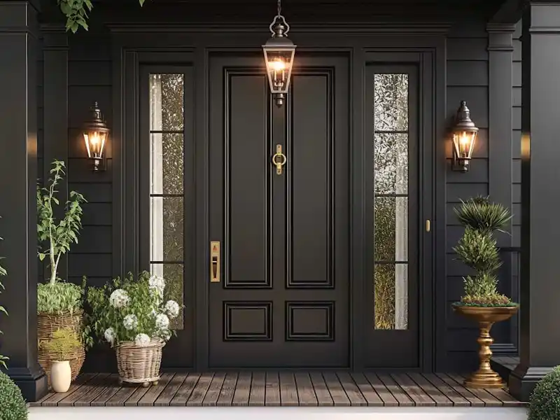 front door with sidelights